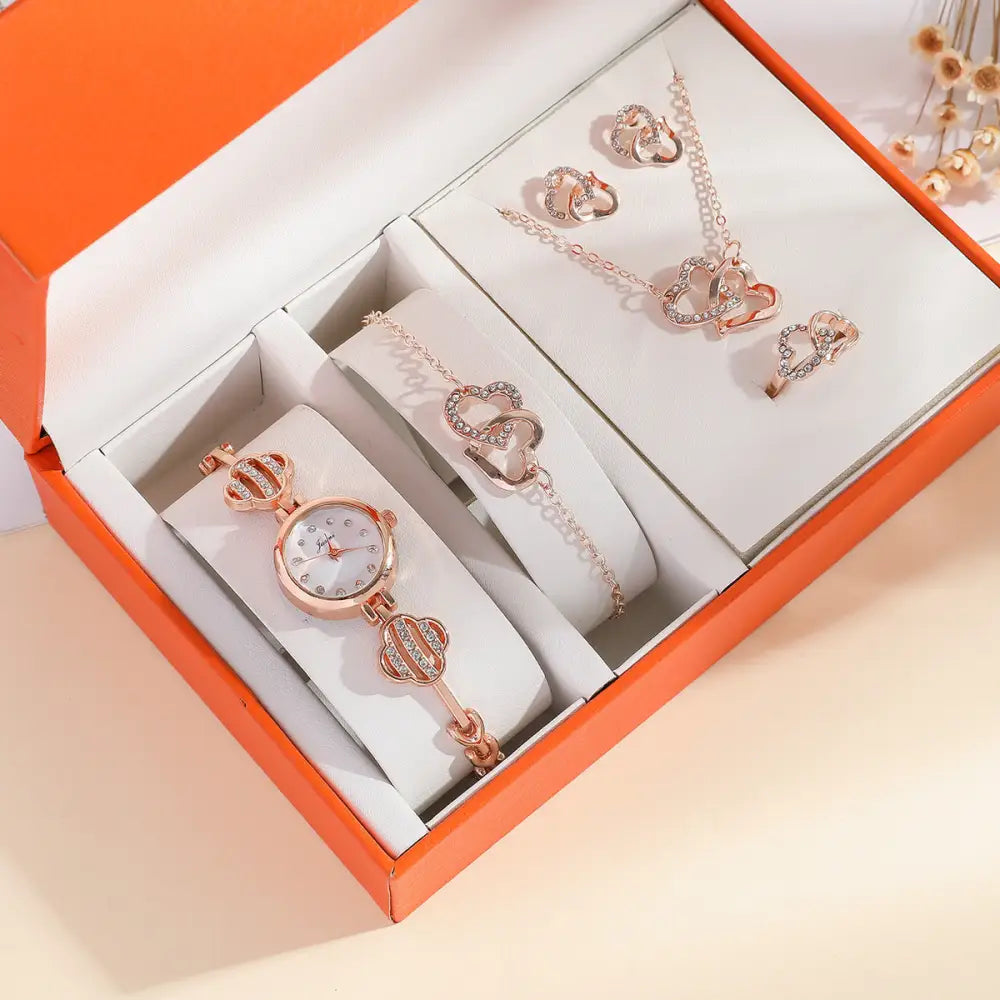 DiamondEssence Fashion Watch with Sparkling Diamond Accents - Rose Gold Watch Suit 2