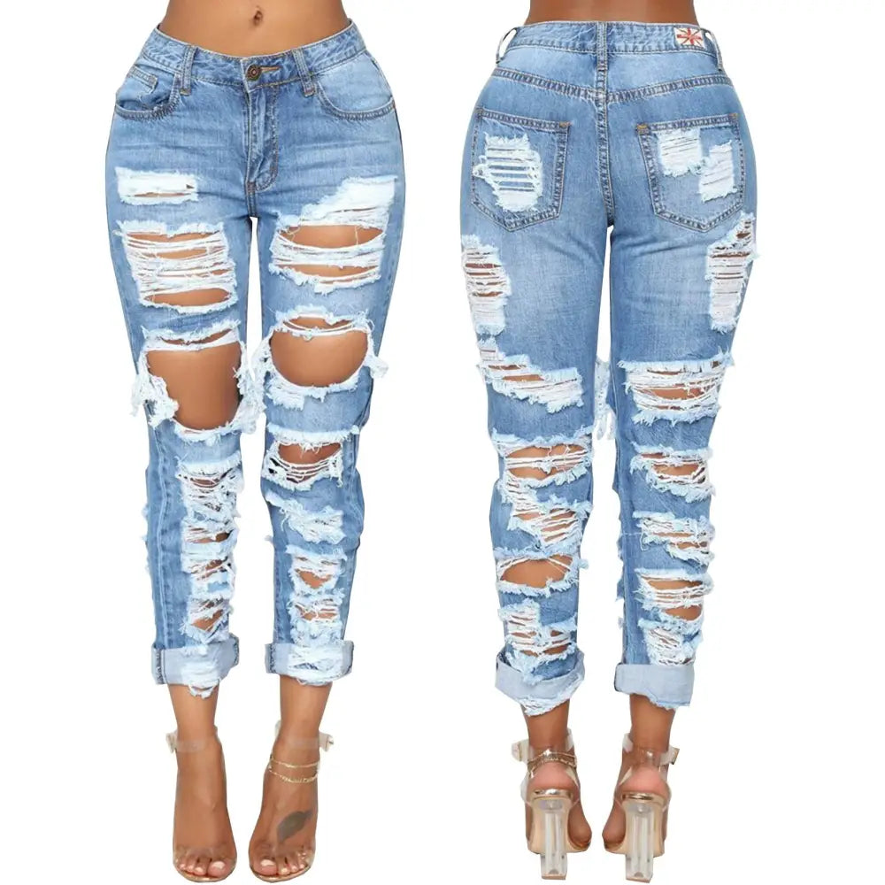 Distressed Denim Trousers