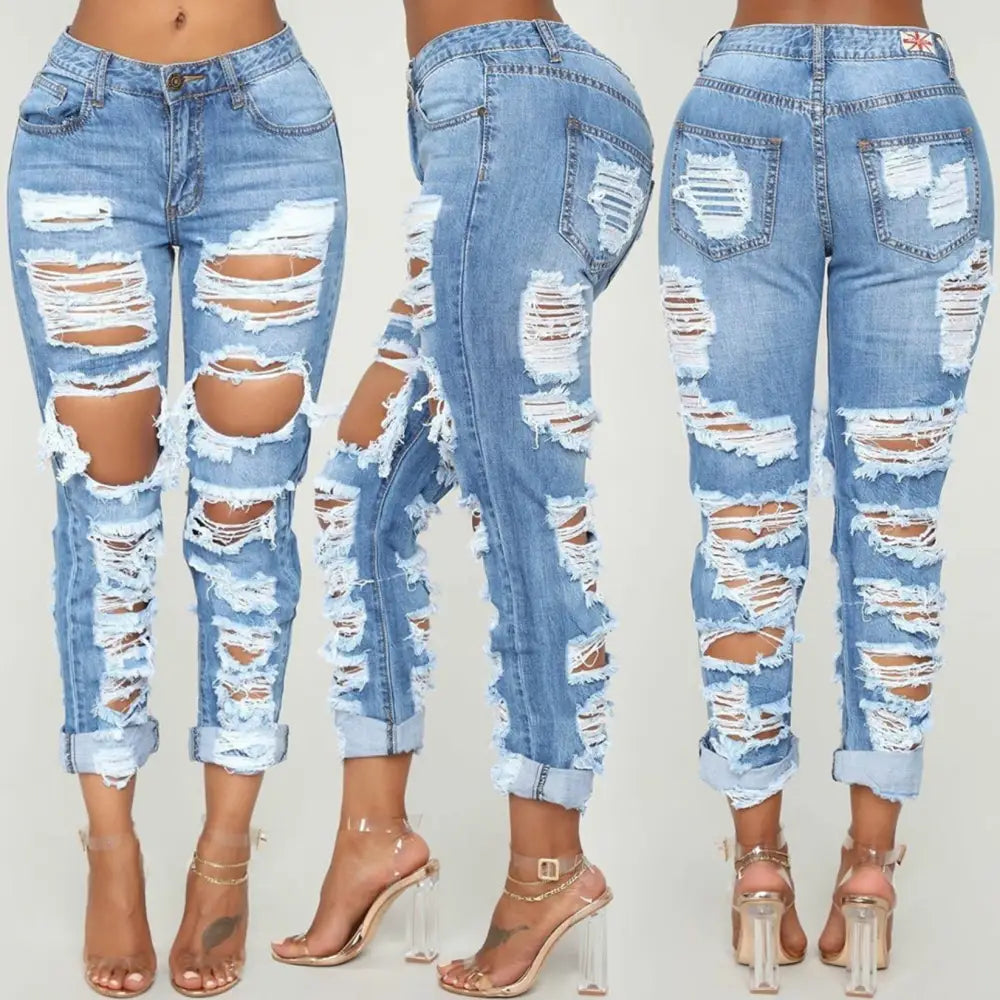Distressed Denim Trousers