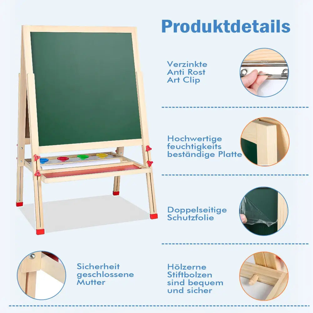 Doppelseitige Magnettafel aus Holz für Kinder 3 bis 15 Jahre REM0191 5