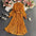 DotChiffon Elegance: Waisted Pleated Maxi Skirt - Orange / Free Size