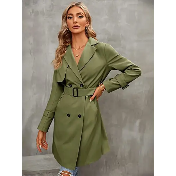 DoubleRow Slim Overcoat - Army Green / S
