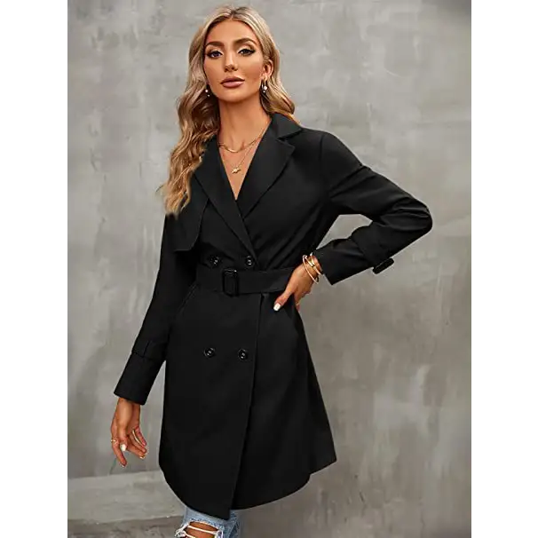 DoubleRow Slim Overcoat - Black / S