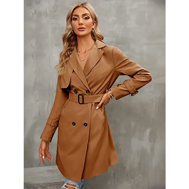 DoubleRow Slim Overcoat - Brown / S