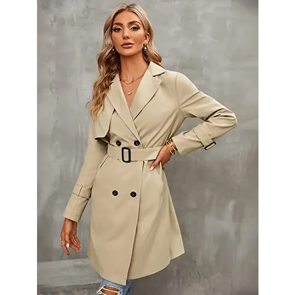DoubleRow Slim Overcoat - Khaki / S