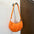 Dumpling Shape PU Suitcase Shoulder Bag with Contrast Color Design - Orange