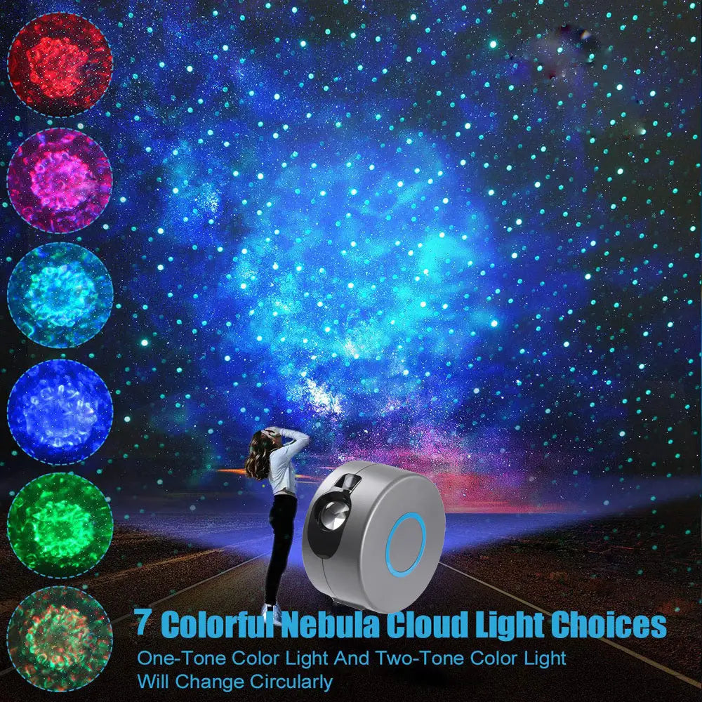 Dynamic Starry Sky Night Light Projector with 7 Color Options