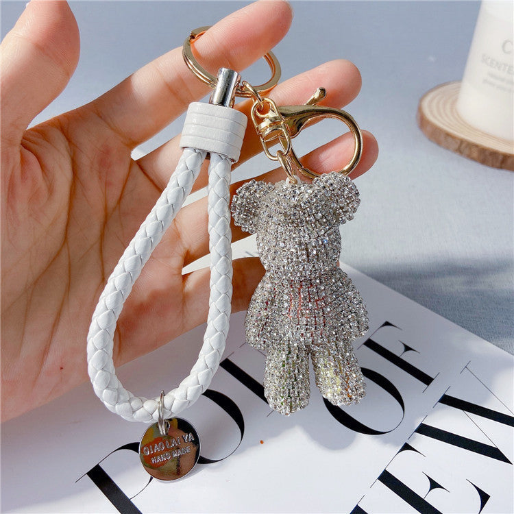 Sparkle Bear Cartoon Diamond Keychain Charm - LauBelle