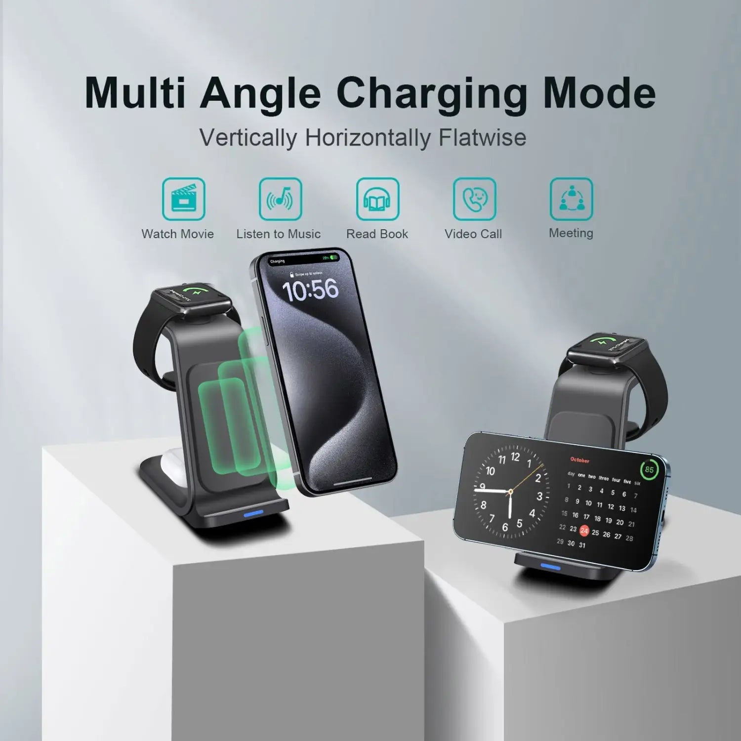 Three In One Wireless Charger Bracket Base for Multiple Devices