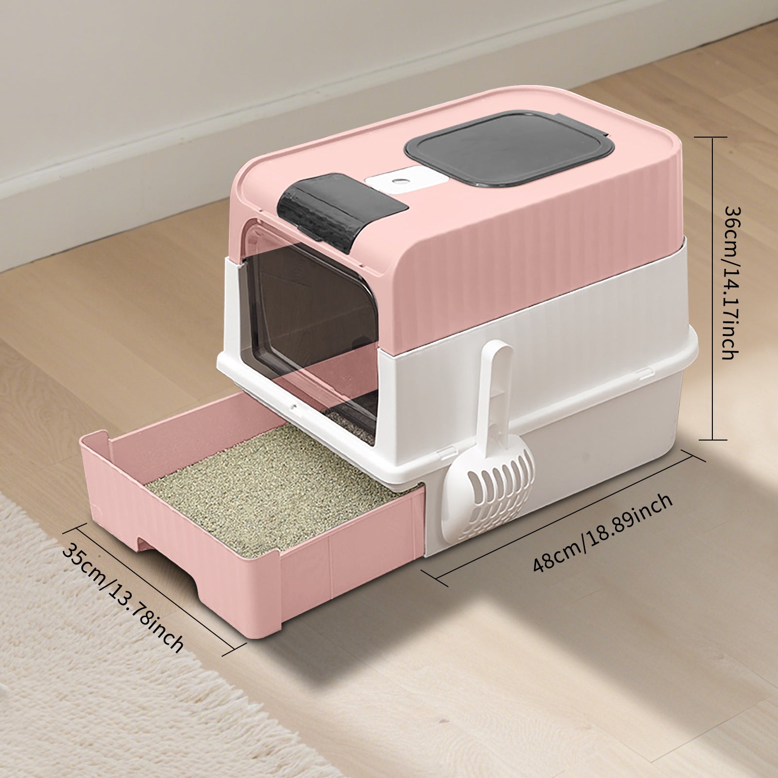 PurrfectEase XL: Odorless, Leak-Proof Cat Litter Box - LauBelle