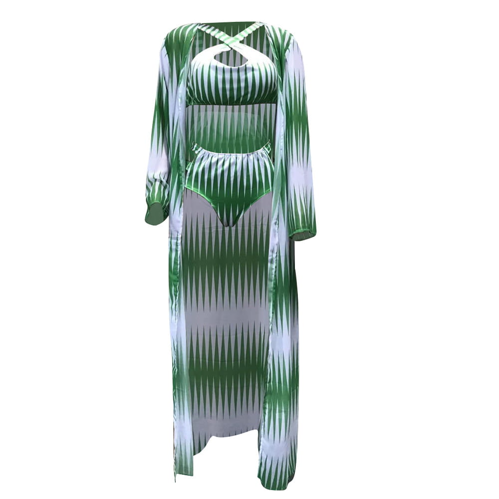 Digital Print Bikini Swimsuit Three Piece