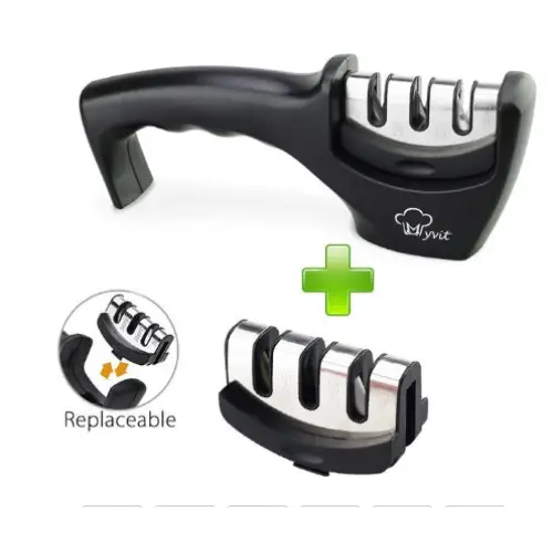Easy Clean Knife Sharpener with Removable Design Black Set