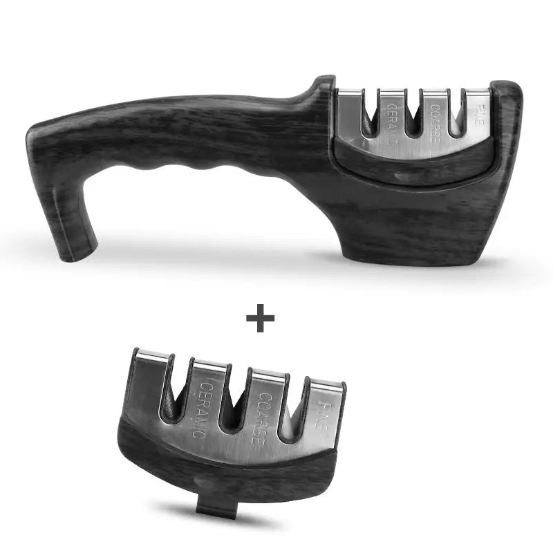 Easy Clean Knife Sharpener with Removable Design Charcoal black set
