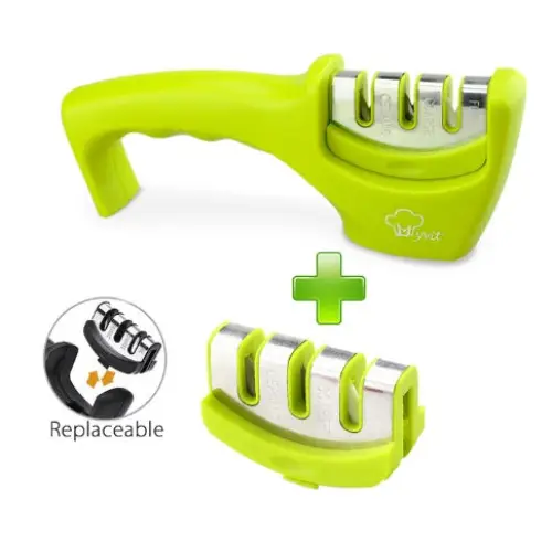 Easy Clean Knife Sharpener with Removable Design Green Set