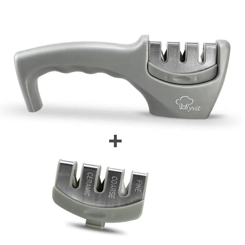 Easy Clean Knife Sharpener with Removable Design Grey set
