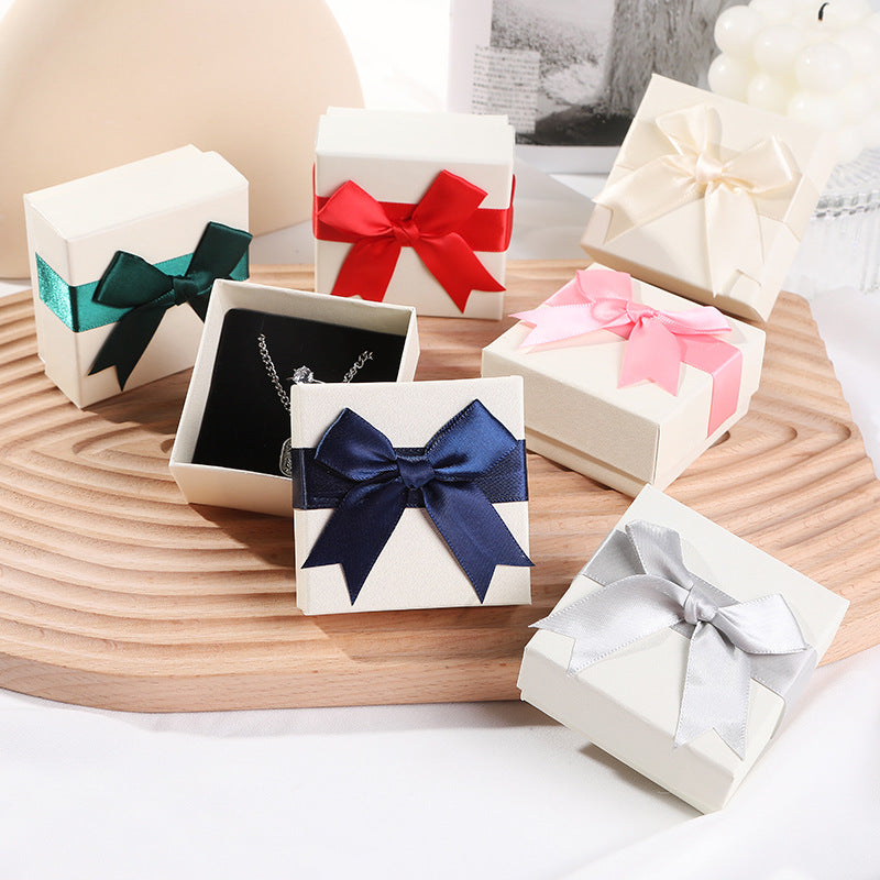 Chic Bow Jewelry Gift Box Set: Necklace & Earrings