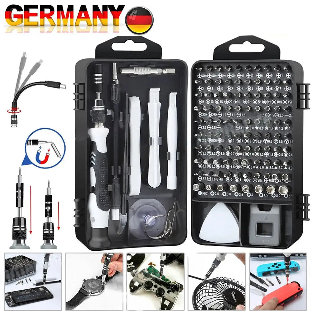 Magnetic Precision Bit Set with 115 in 1 Multifunctional Repair Tools