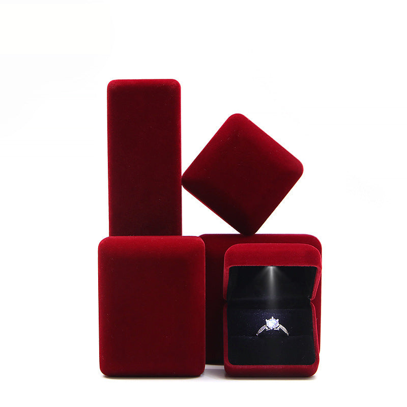 VelvetGlow Iron LED Jewelry Box