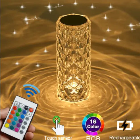 Diamond Style RGB16 Color Touch Night Light with Remote Control