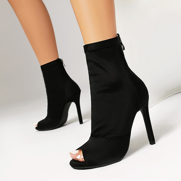 EleganceStep: Chic Fishmouth Stiletto Boots