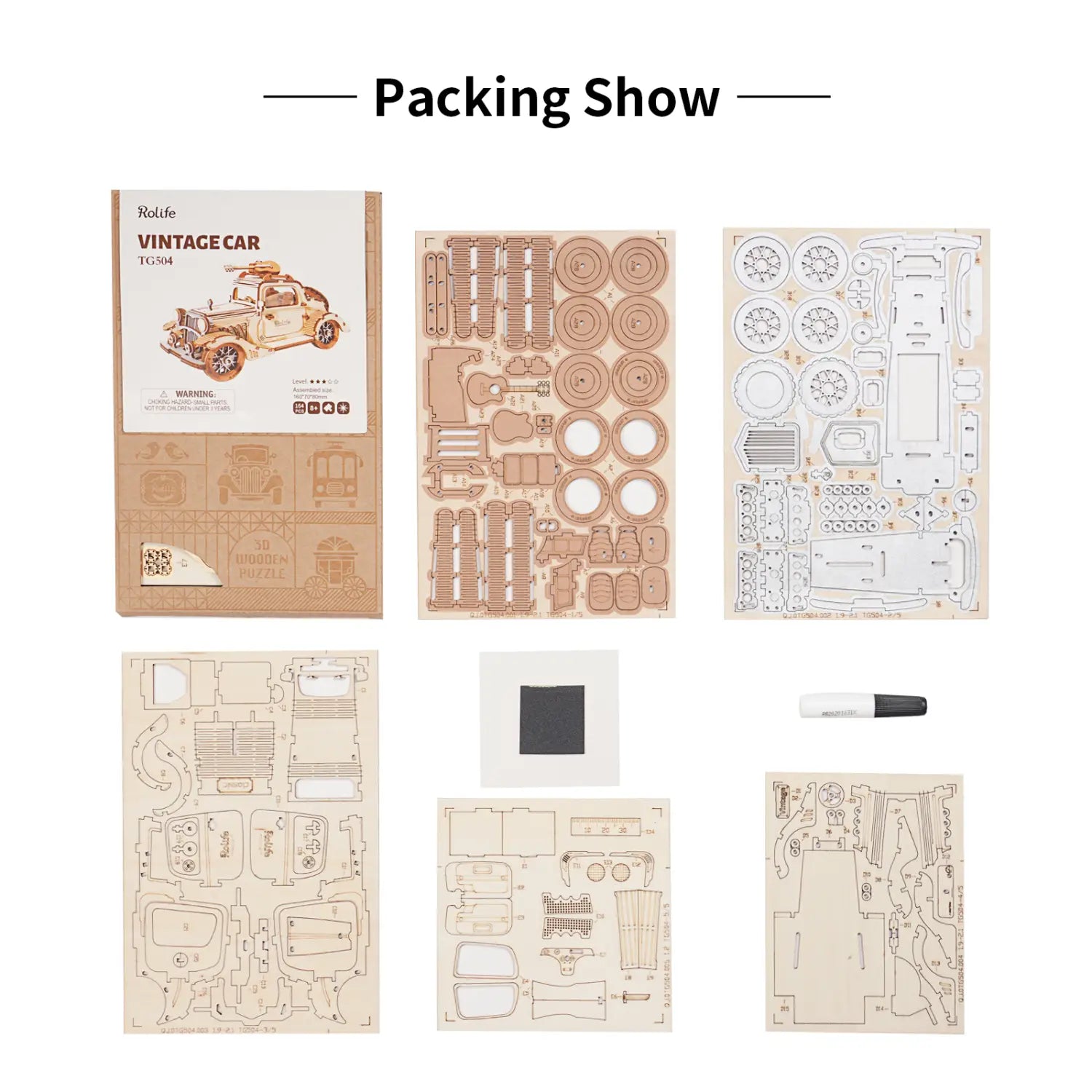 Plywood Package with English Instructions and Accessories No Glue Included