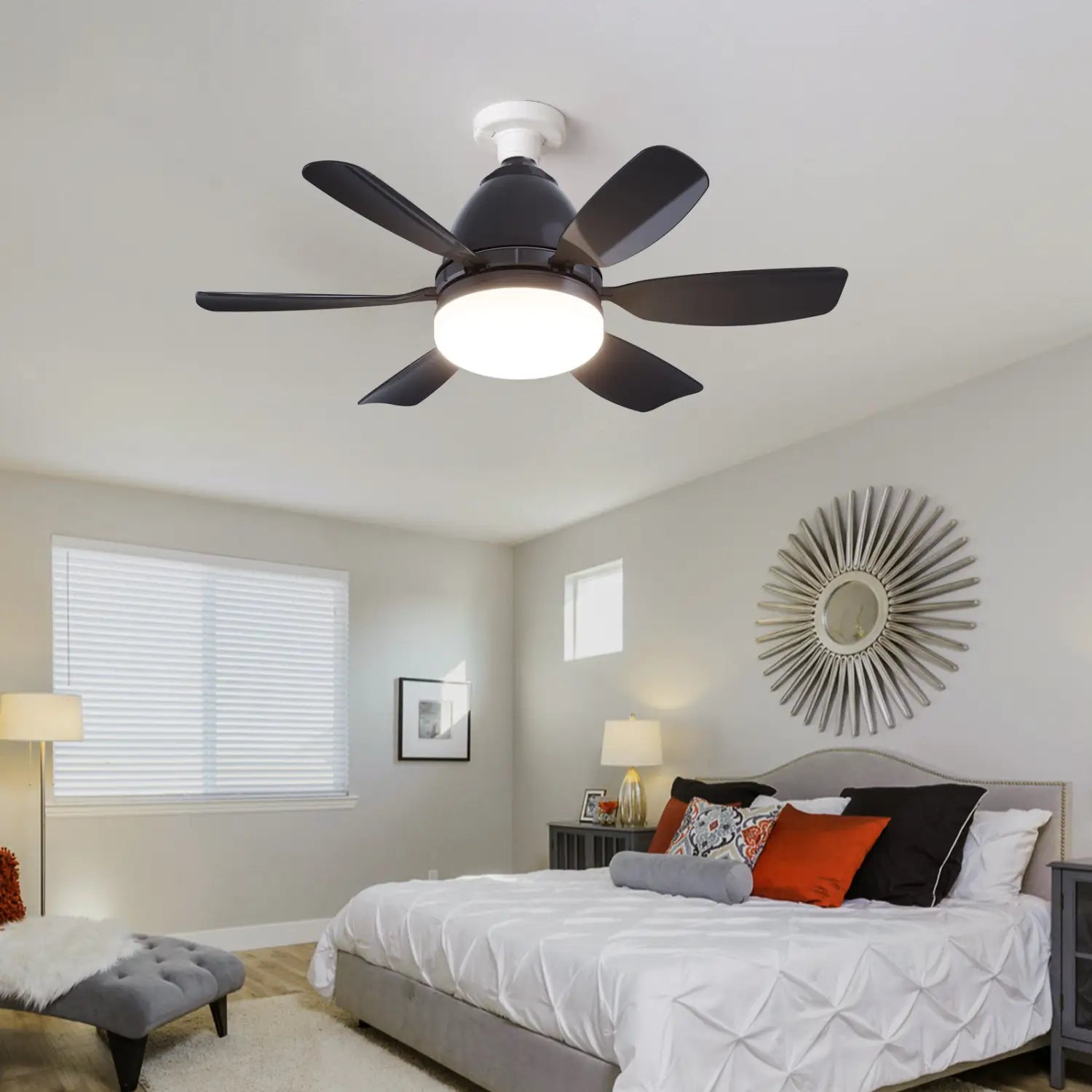 Modern ABS Ceiling Fan with RGB Light and Remote Control 32W 220V