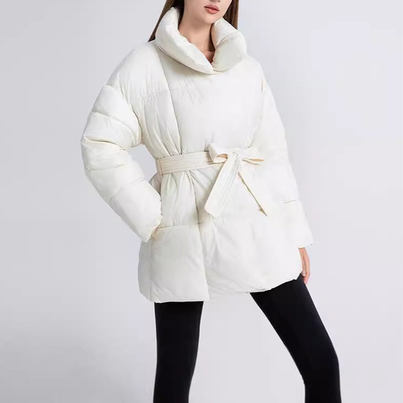 FrostLuxe Plaid Lace-Up Lapel Coat - Women's Fashion - LauBelle Brand