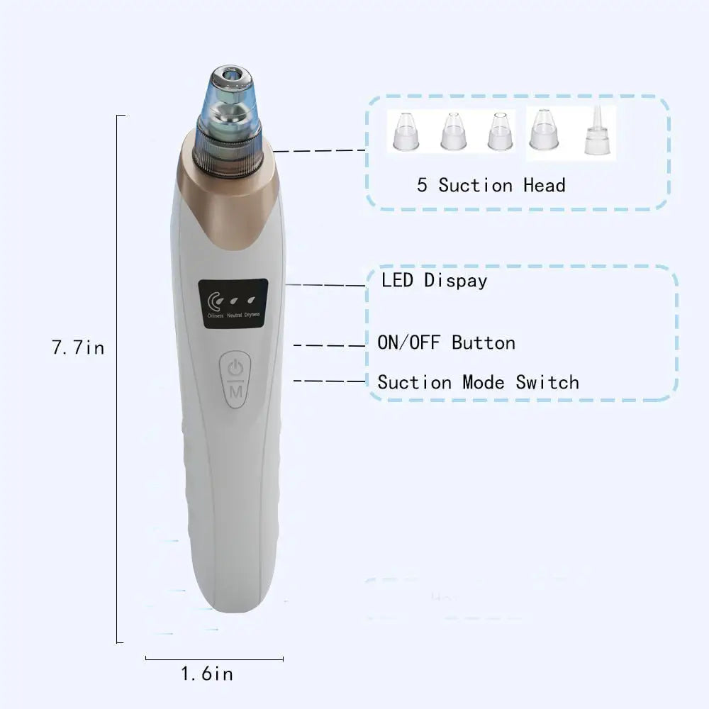 Electric Blackhead Remover and Pore Cleaner with Multiple Probes