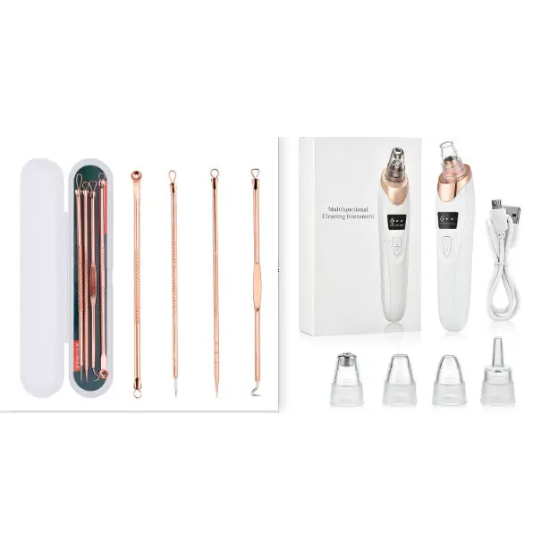 Electric Blackhead Remover and Pore Cleaner with Multiple Probes White set1
