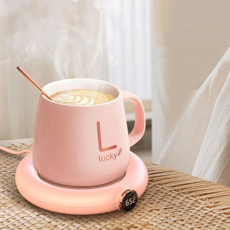 Electric Coffee and Tea Mug Warmer Plate for Home or Office M306 Pink / USB