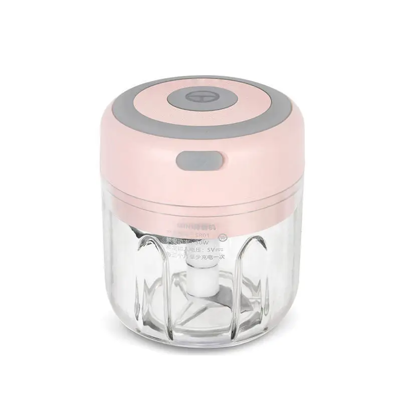 Electric Grinder with Stainless Steel Blade and One Touch Operation Pink250ML / USB