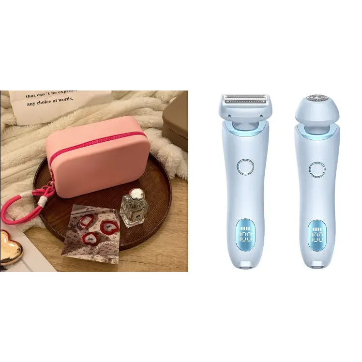 Electric Shaver for Women with Square Foil Head for Whole Body Blue and Rouge Gouache set / USB