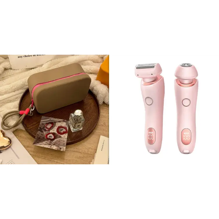 Electric Shaver for Women with Square Foil Head for Whole Body Pink and Khaki Rose Red set / USB
