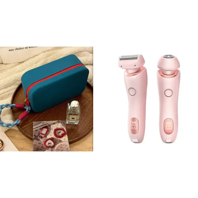 Electric Shaver for Women with Square Foil Head for Whole Body Pink and BeanBlue set / USB