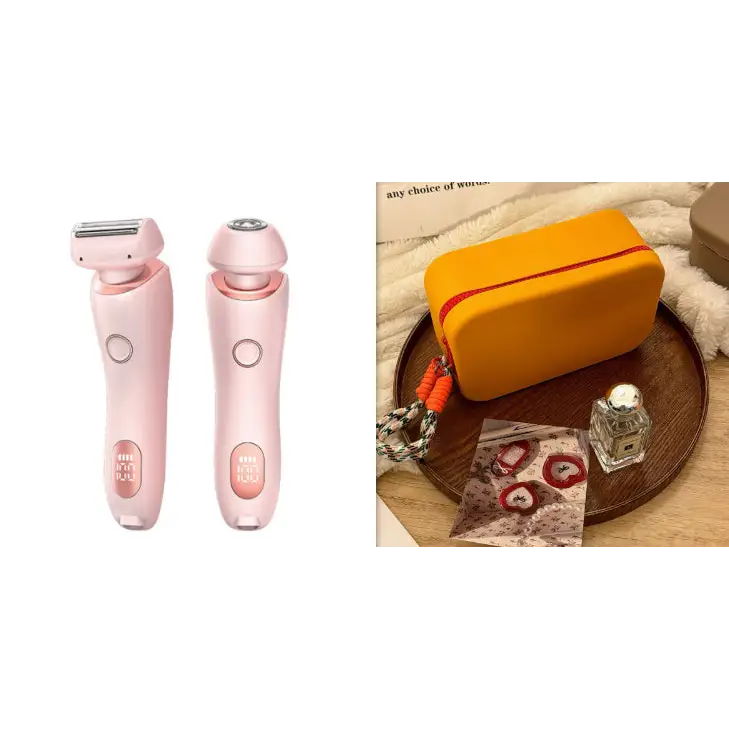 Electric Shaver for Women with Square Foil Head for Whole Body Pink and Sweet Red set / USB