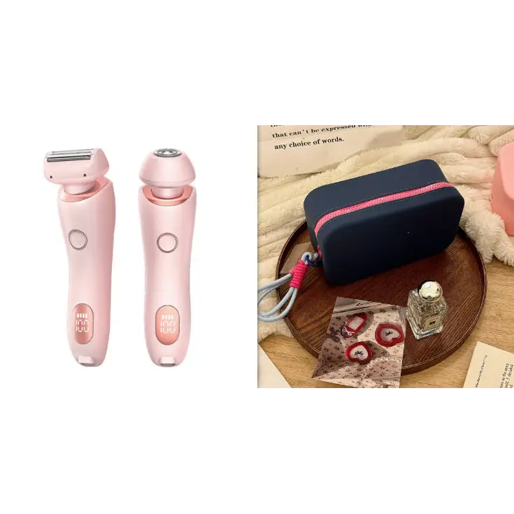 Electric Shaver for Women with Square Foil Head for Whole Body Pink and Rose Pink set / USB
