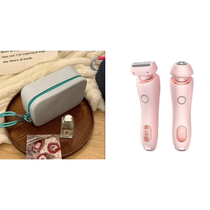 Electric Shaver for Women with Square Foil Head for Whole Body Pink and Lake Green set / USB