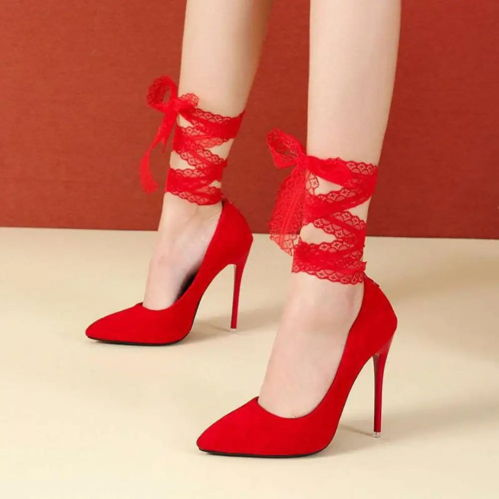 Elegance Plus: Ultra-Thin Allure Strap - Red lace strap / 35 / 12CM