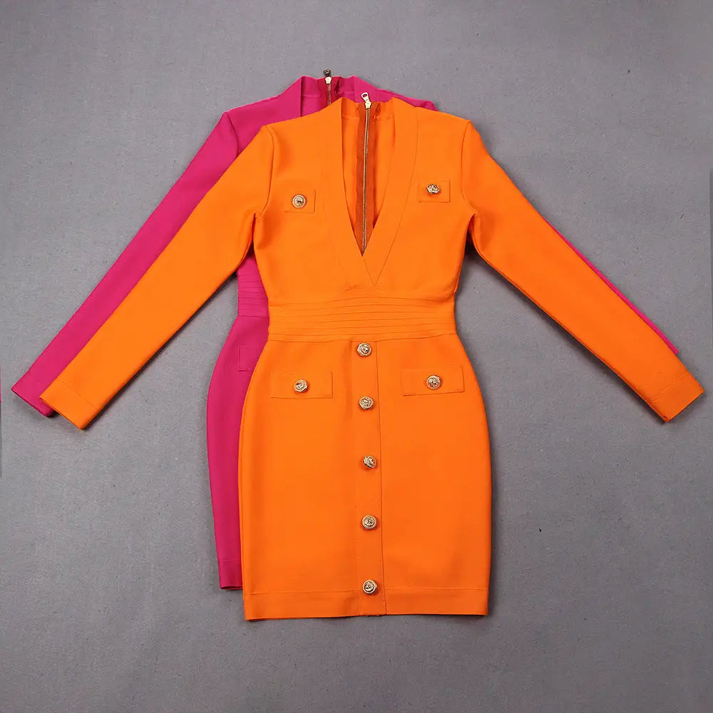 Elegance: Slim Fit Long-Sleeve Dress