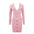 Elegance: Slim Fit Long-Sleeve Dress - Pink / XS