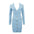 Elegance: Slim Fit Long-Sleeve Dress - Sky Blue / XS