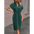 Elegance Splendor: One-Shoulder Evening Dress - Dark Green / S
