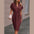Elegance Splendor: One-Shoulder Evening Dress - Reddish Brown / S