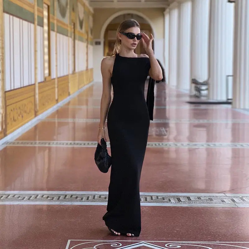 EleganceOne: Ribbon One-Shoulder Evening Dress