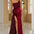 EleganceOne Strapless Gown - Burgundy / S