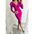 ELEGANTIA: V-Neck Long Sleeve Dress - A5095 Rose Red / S