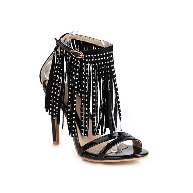 Elevate: Women’s Chic High Heel Sandals - Black / 45