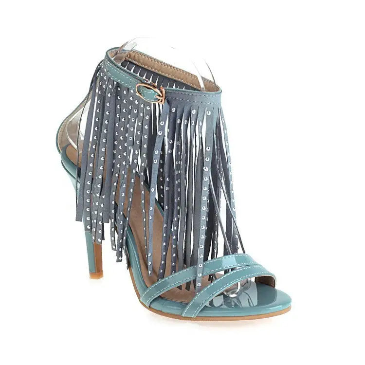 Elevate: Women’s Chic High Heel Sandals - Blue / 45