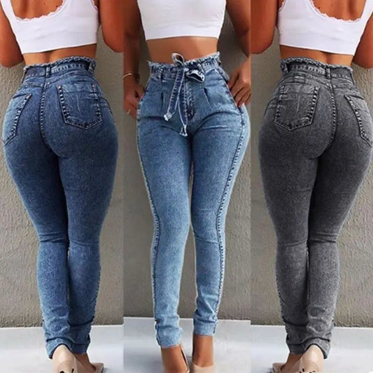 Elevate: Women’s High-Waist Stretch Jeans & Belt
