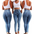 Elevate: Women’s High-Waist Stretch Jeans & Belt - Light Blue / S
